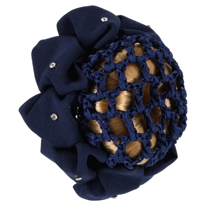 QHP Flower Hair Bow - Navy
