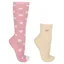 QHP Women's Fluffy Socks Gift Box 2 Pack - Hearts