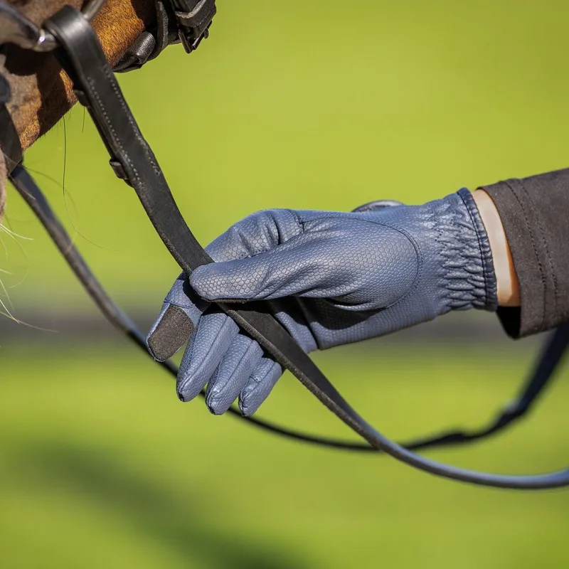 QHP Force Adult Riding Gloves - Navy-3
