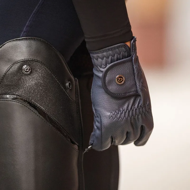 QHP Force Adult Riding Gloves - Navy-1