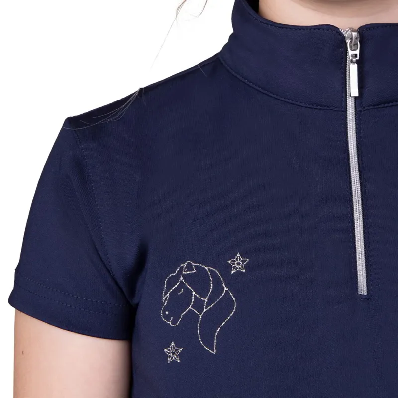 QHP Gwenn Junior Sport Shirt - Navy-3