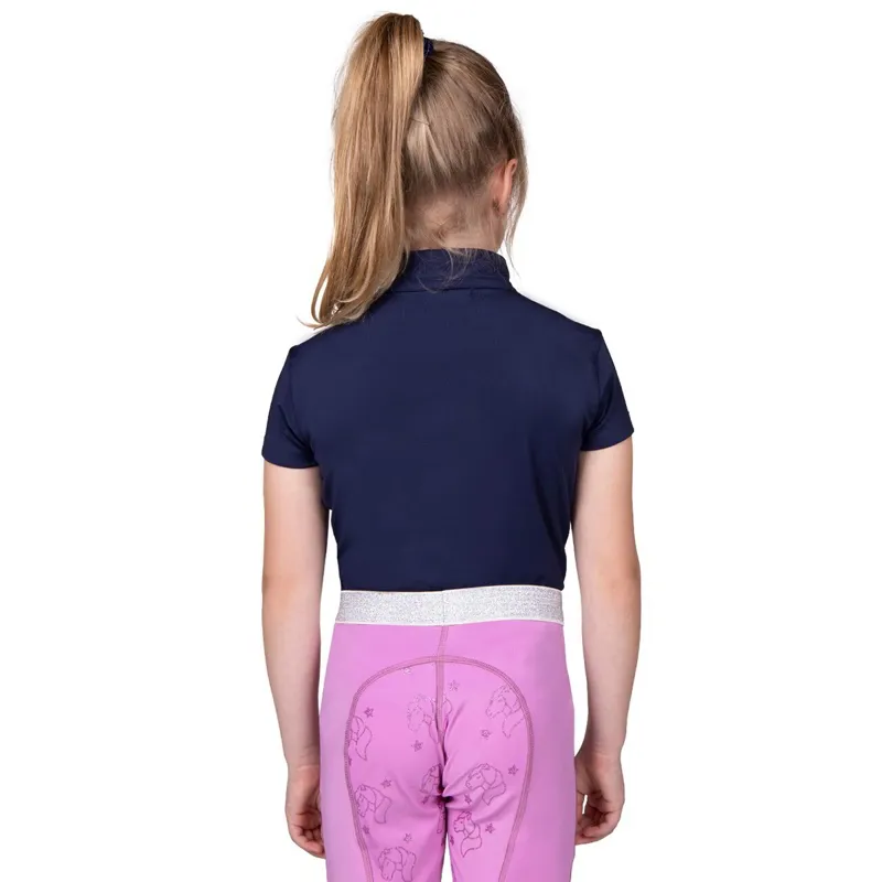 QHP Gwenn Junior Sport Shirt - Navy-1