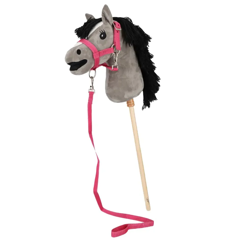 QHP Hobby Horse Halter and Lead Set - Fuchsia