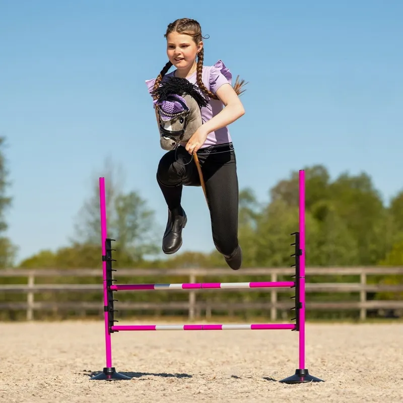 QHP Hobby Horse Jump Set - Fuchsia-2