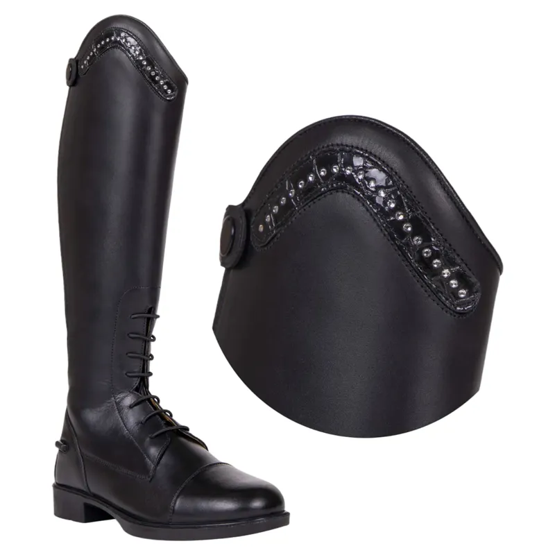 QHP Jaimy Exchangeable Riding Boot Tops Crocodile Shine