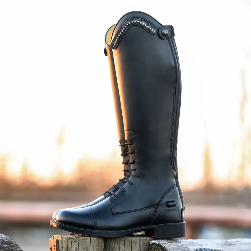 QHP Jaimy Exchangeable Riding Boot Tops Crocodile Shine-1
