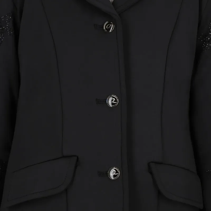 QHP Jipp Junior Girls Show Jacket - Black-3