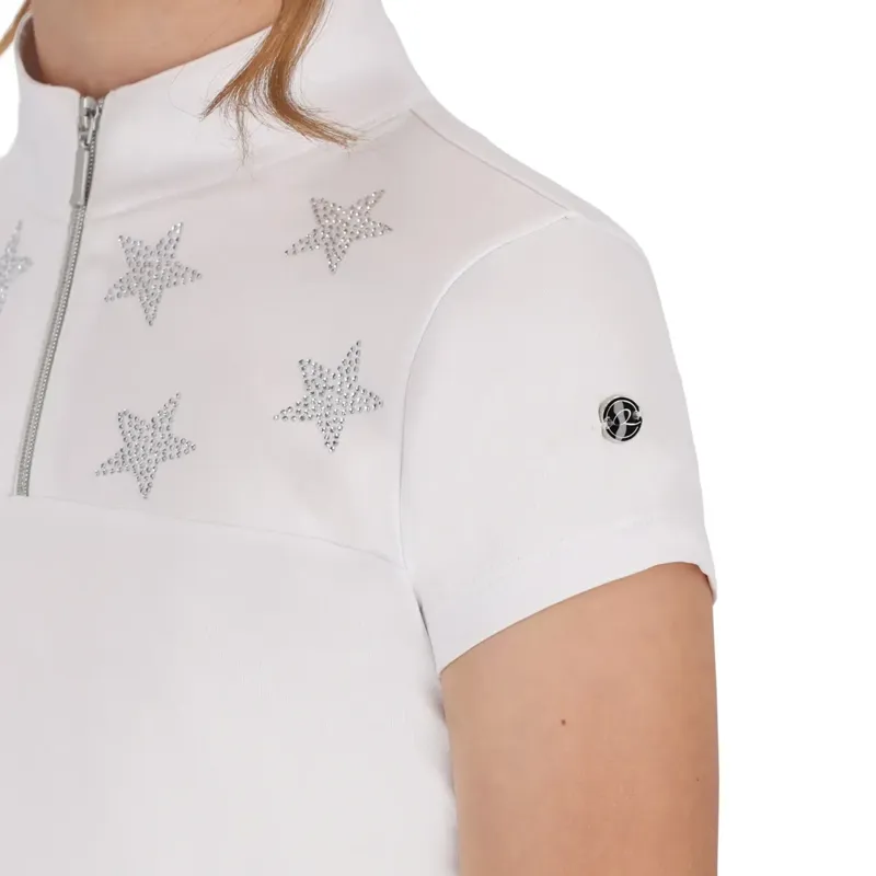 QHP Jipp Junior Girls Show Shirt - White-3