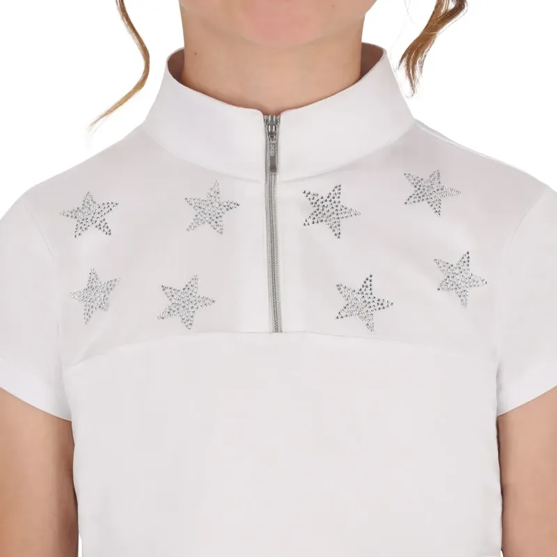 QHP Jipp Junior Girls Show Shirt - White-4