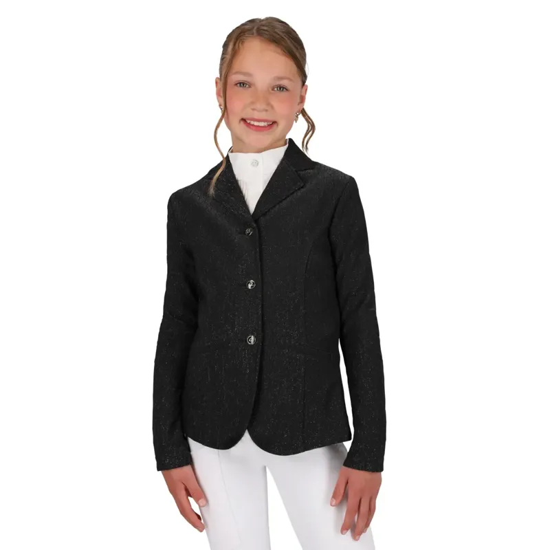 QHP Kynlee Glitter Junior Girls Show Coat - Black