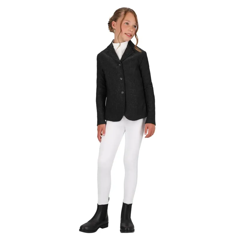 QHP Kynlee Glitter Junior Girls Show Coat - Black-2
