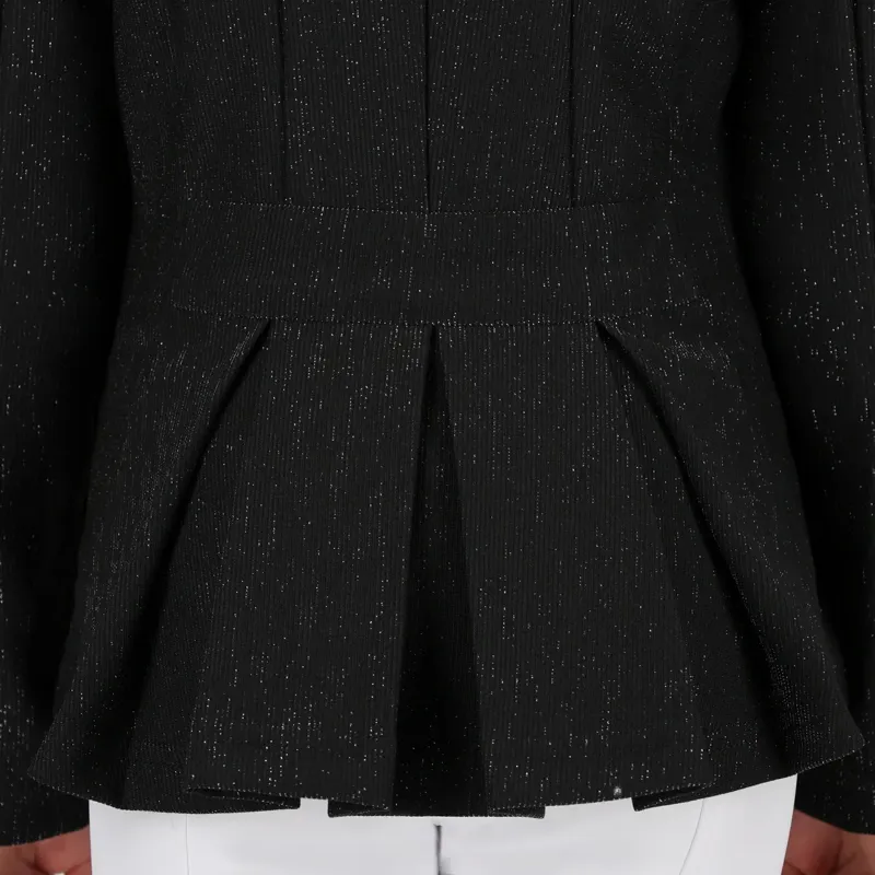 QHP Kynlee Glitter Junior Girls Show Coat - Black-9