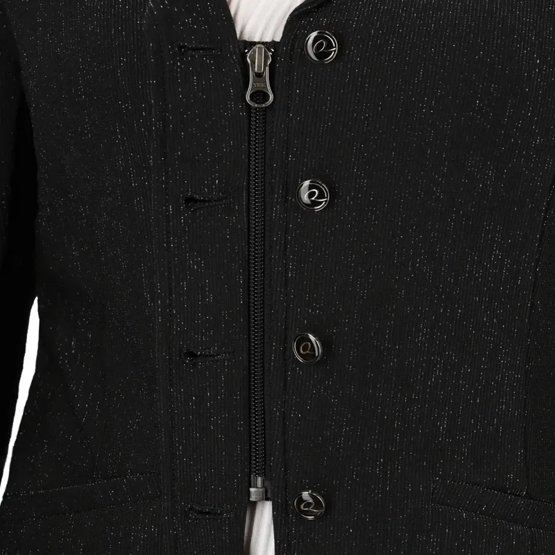 QHP Kynlee Glitter Women's Show Jacket - Black-2