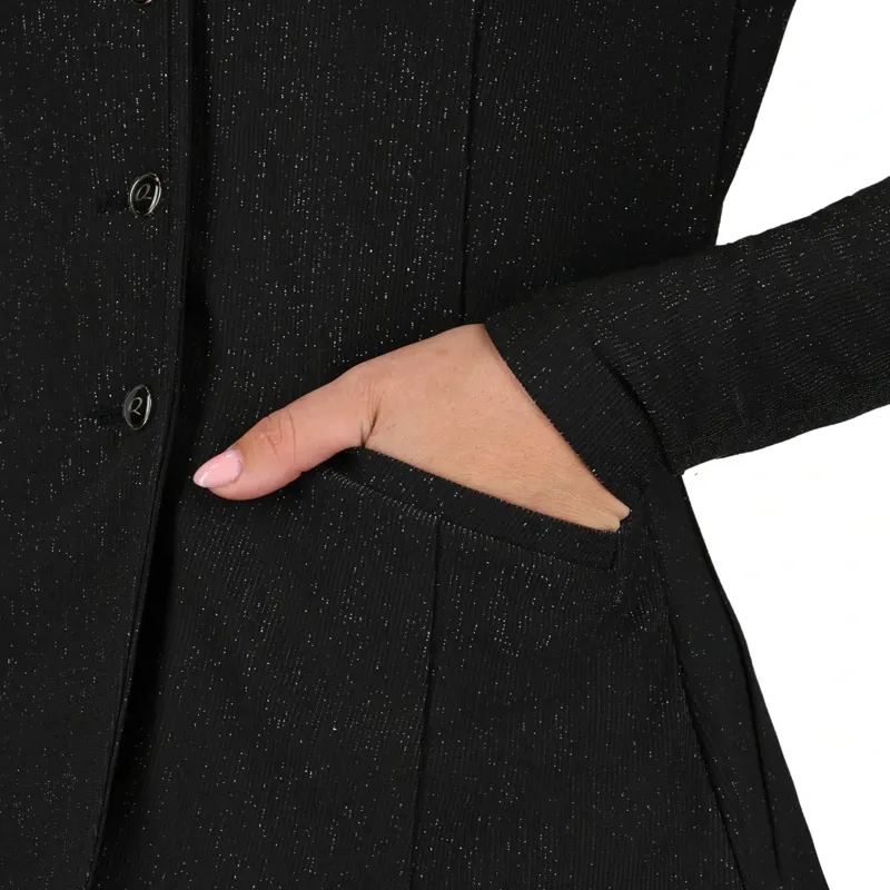 QHP Kynlee Glitter Women's Show Jacket - Black-3