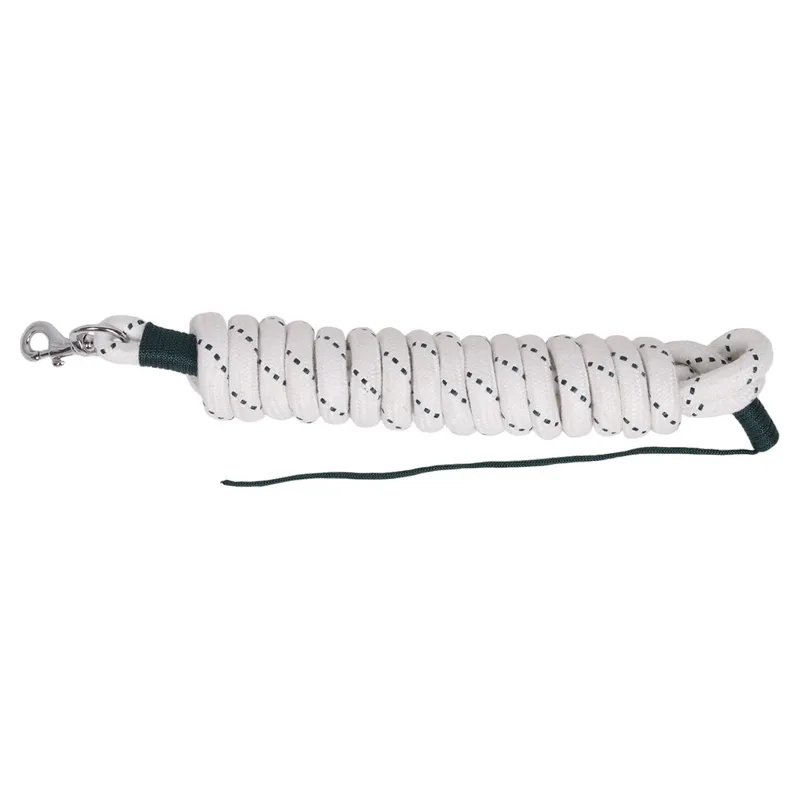 QHP 4.2m Lead Rope - 12mm Wide - White/Dark Green