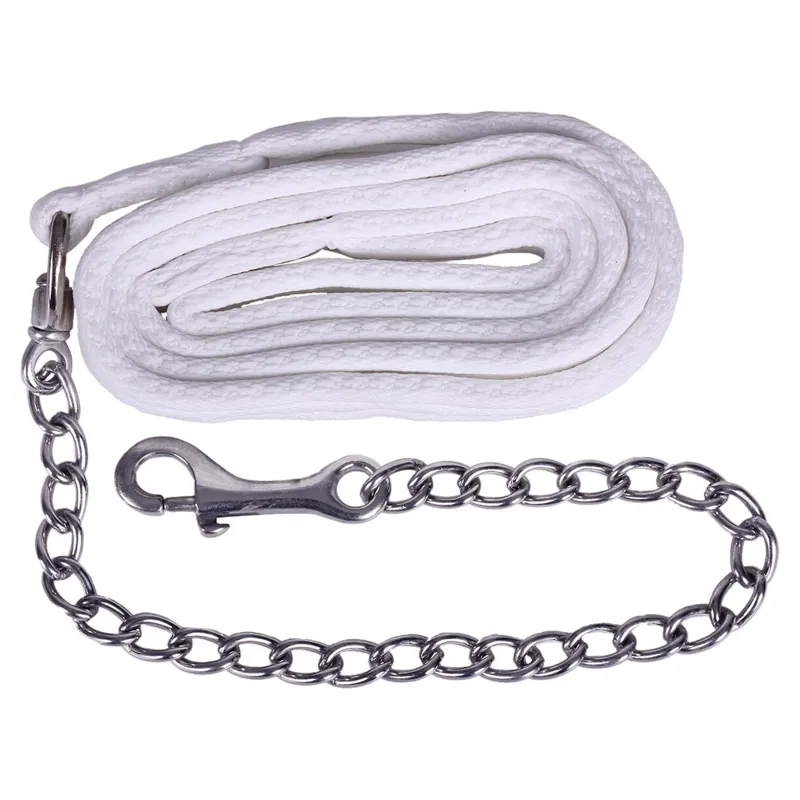 QHP Soft Lead Rope with Chain - White