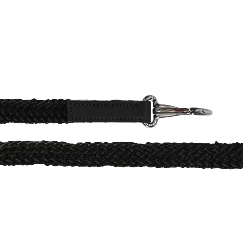 QHP Liberta Leather Rope Reins - Black
