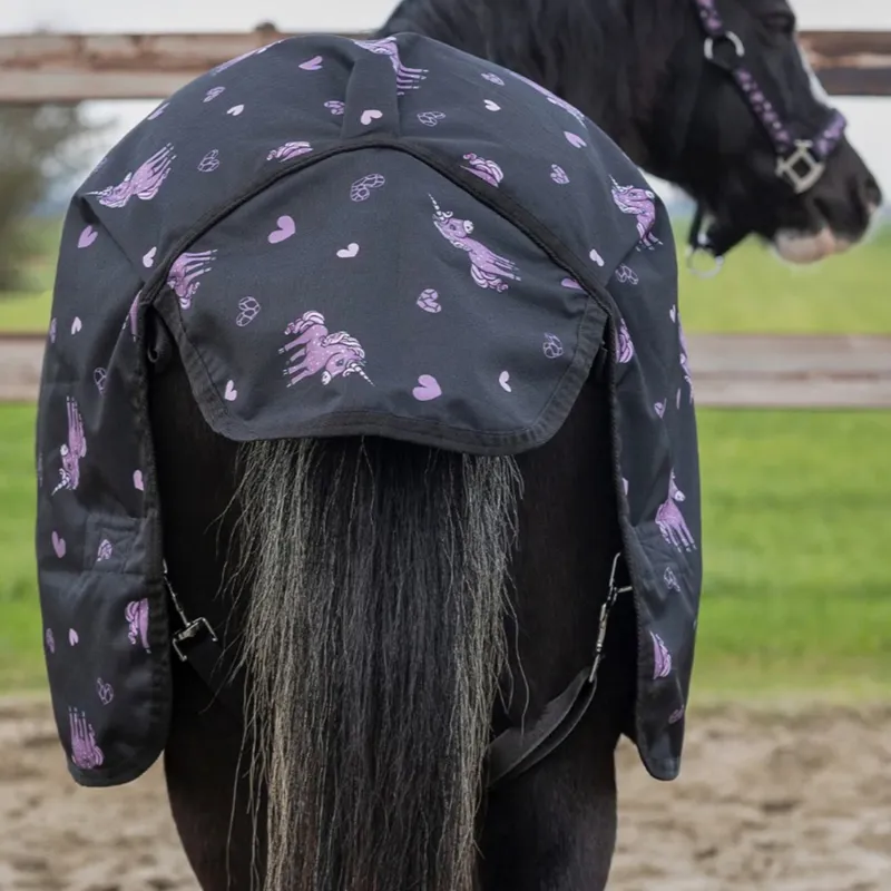 QHP Lize 100g Turnout Blanket - Black/Violet-3