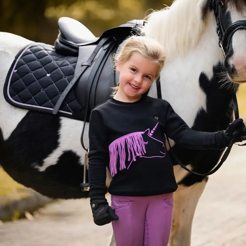 QHP Lize Junior Sweater - Black/Violet-4