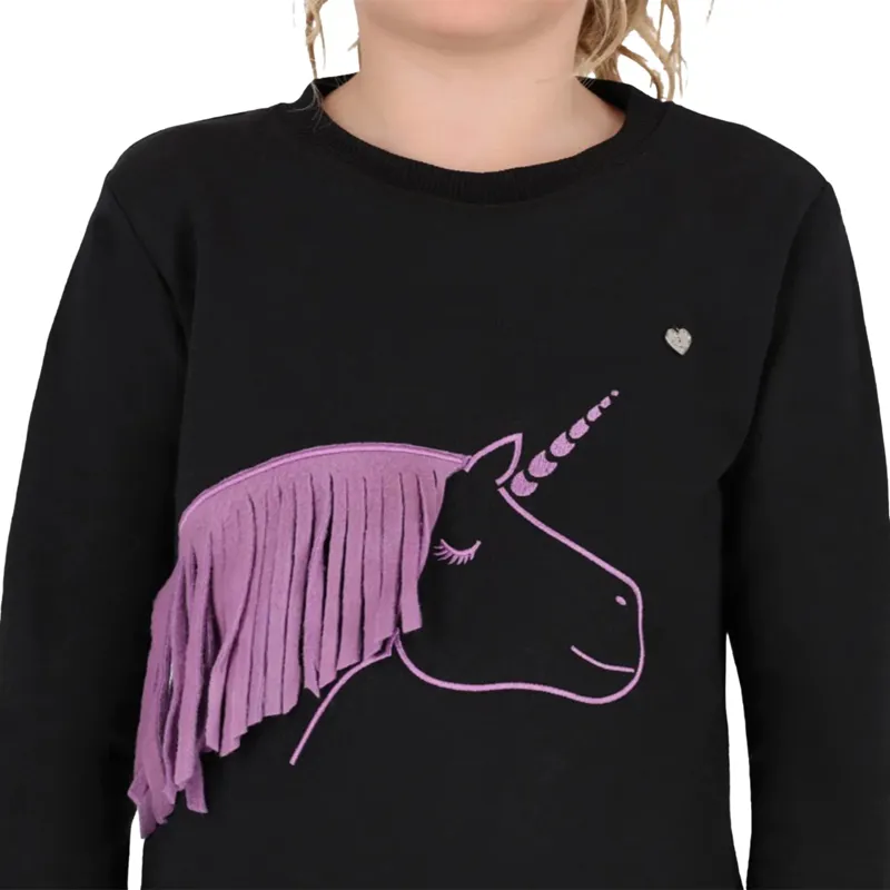 QHP Lize Junior Sweater - Black/Violet-2