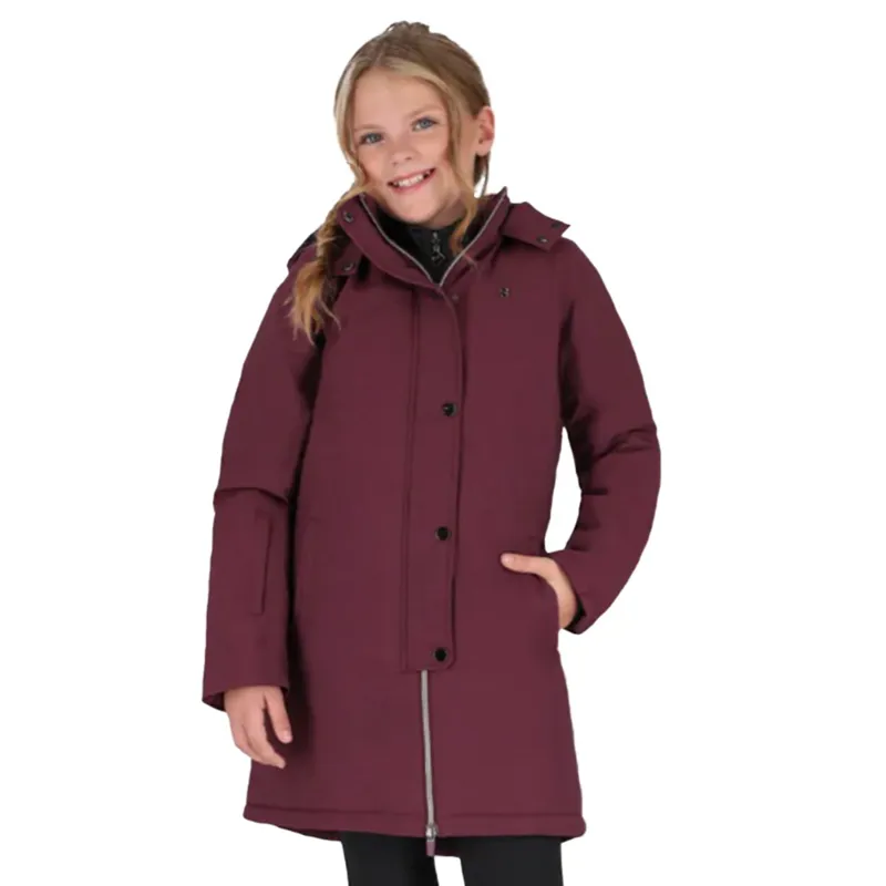 QHP Maelynn Junior Girls Winter Jacket - Wine Red-3