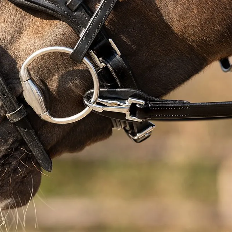 QHP One Hand Leather Reins - Black-3