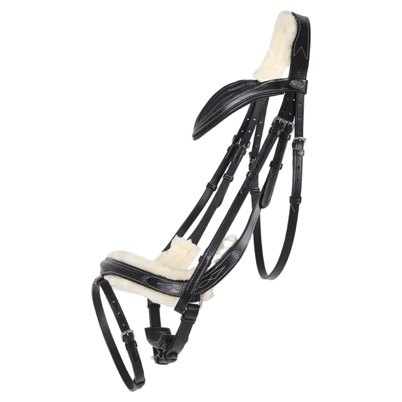 QHP Ontario Bridle with Reins - Black