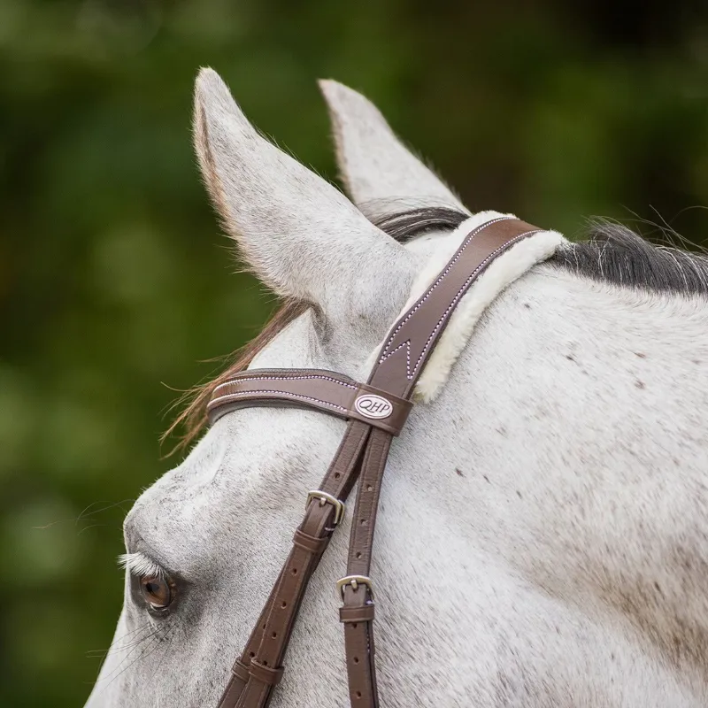QHP Ontario Bridle with Reins - Brown-3