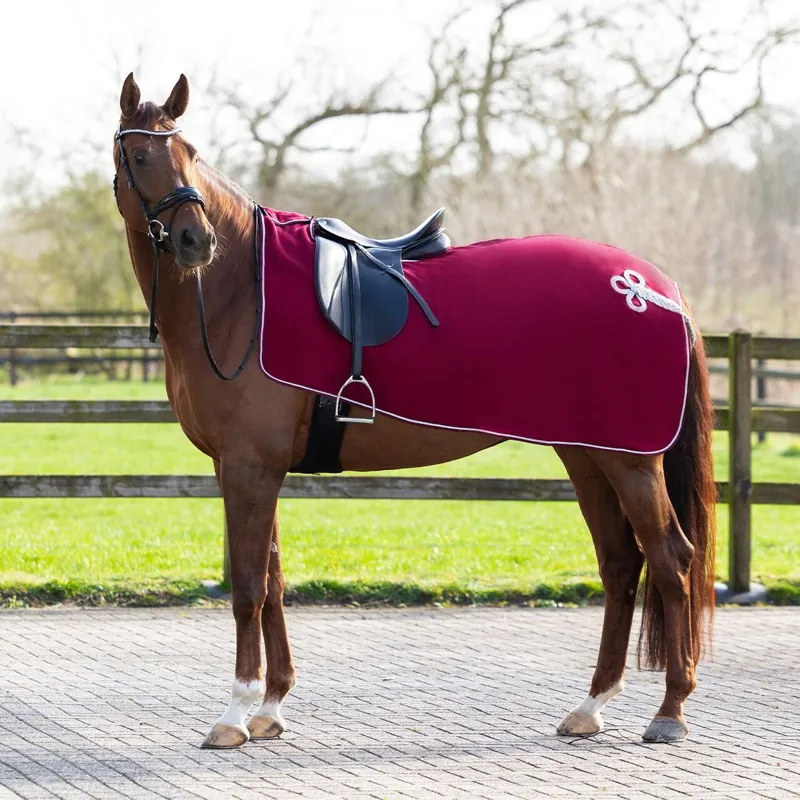 QHP Ornament Fleece Exercise Sheet - Burgundy/Silver-2