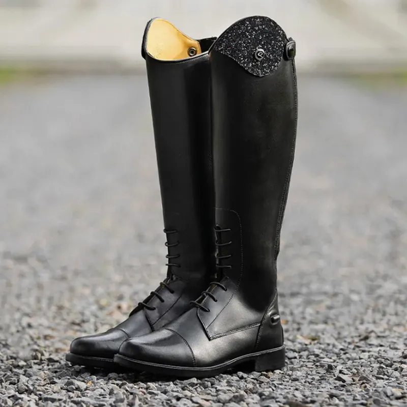 QHP Romy Junior Girls Tall Riding Boots - Black-10