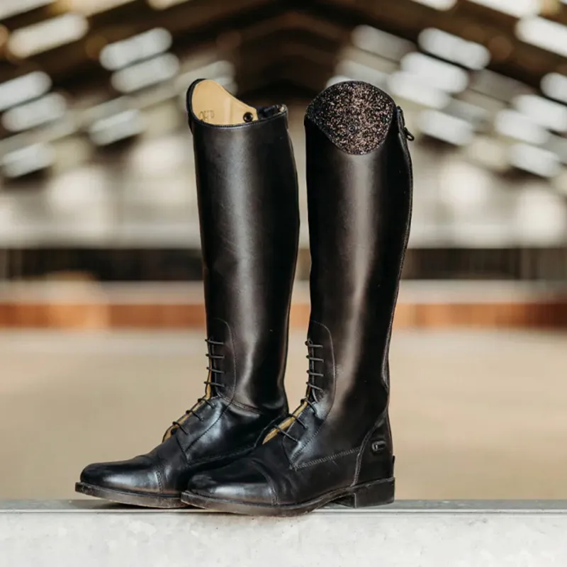 QHP Romy Junior Girls Tall Riding Boots - Black-2