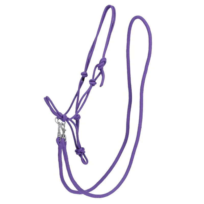 QHP Color Rope Halter with Reins - Passion Flower