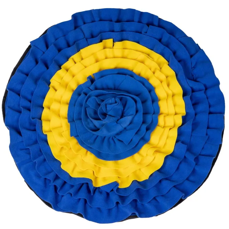 QHP Treat Snuffle Mat for Horses - Blue/Yellow-1