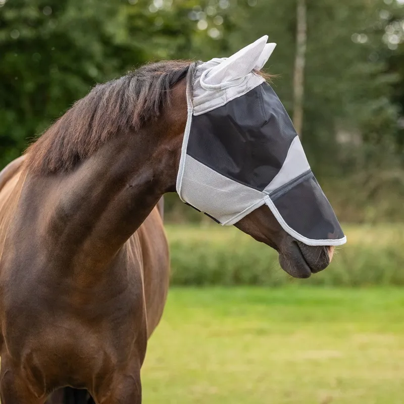 QHP Solaire Fly Mask - Gray-3