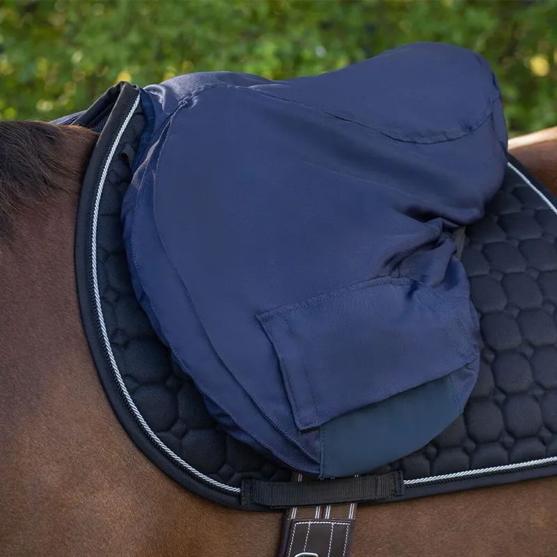 QHP Turnout Extra Saddle Cover - Navy-1