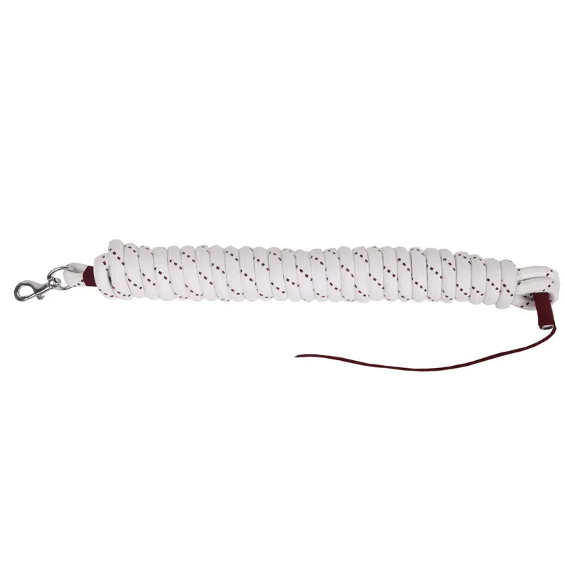 QHP 6.8m Lead Rope - 14mm Wide - White/Burgundy