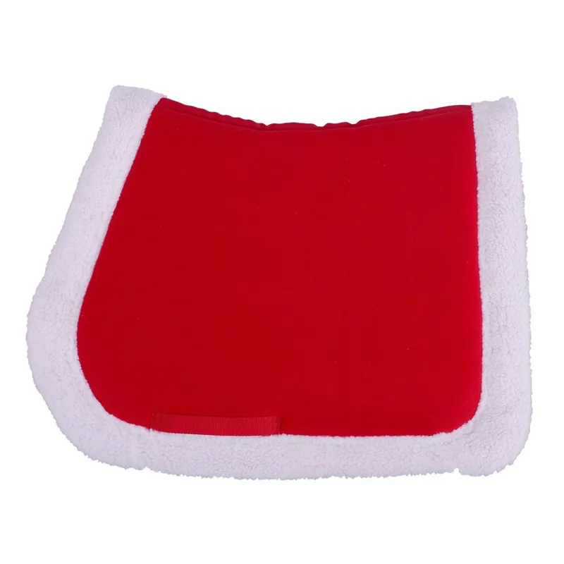 QHP Christmas Saddle Pad - Red/White