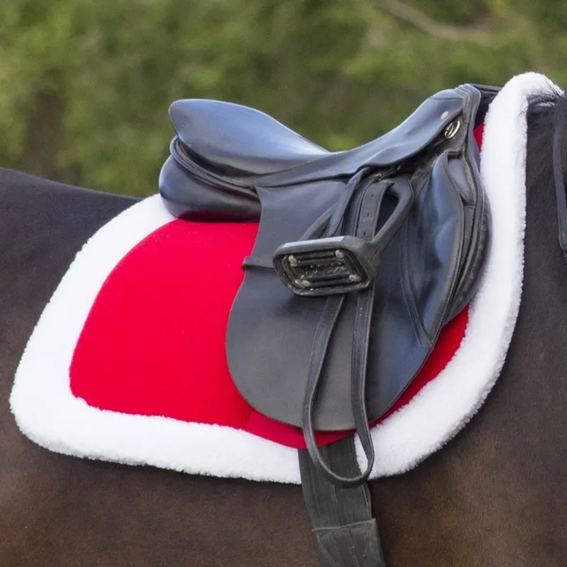 QHP Christmas Saddle Pad - Red/White-1