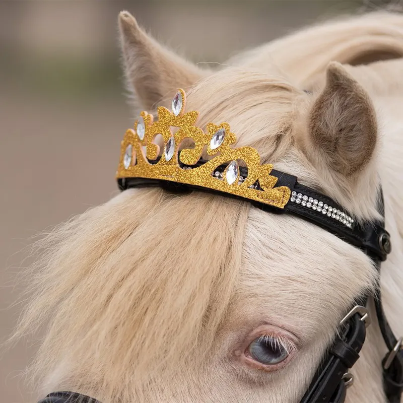 QHP Horse Crown for Bridle - Gold