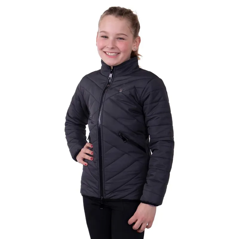 QHP Arline Quilted Junior Jacket - Anthracite