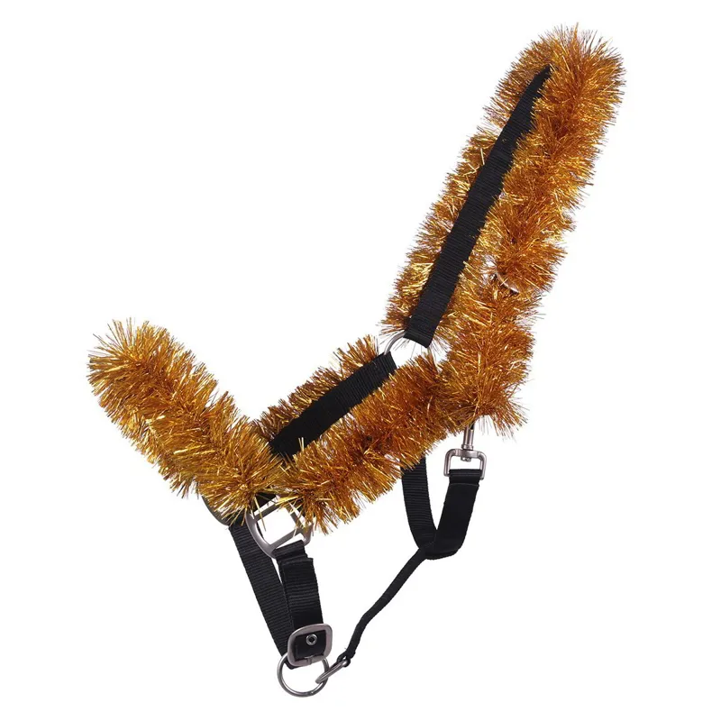 QHP Christmas Garland Halter - Black/Gold