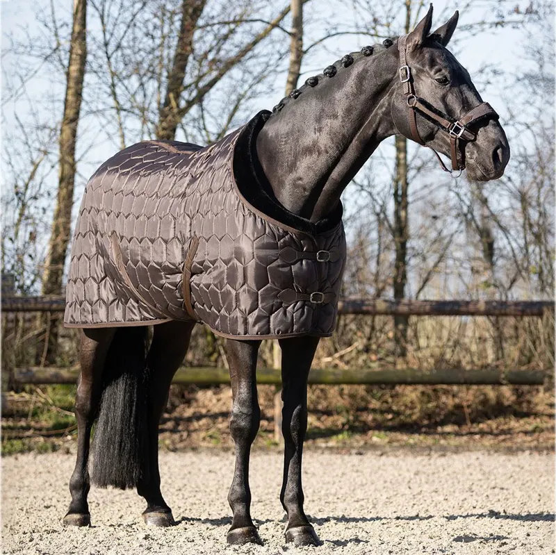 QHP Classy Quilt 100g Stable Blanket - Dark Brown
