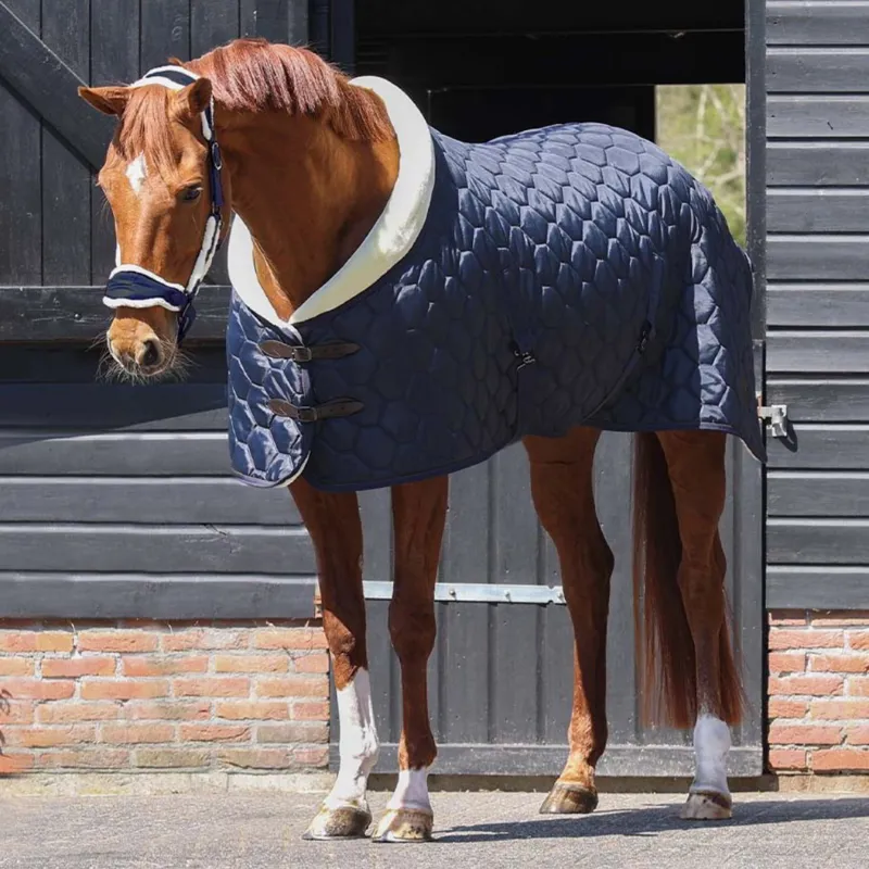 QHP Classy Quilt 100g Stable Blanket - Navy-1