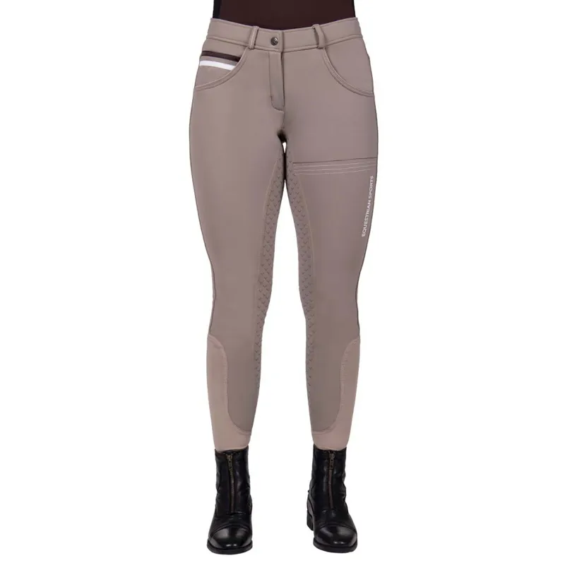 QHP Emma Softshell Full Grip Women's Competition Breeches - Beige