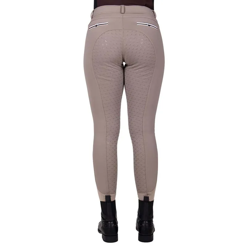 QHP Emma Softshell Full Grip Women's Competition Breeches - Beige-1