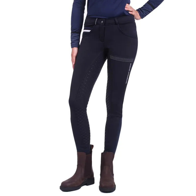 QHP Emma Softshell Full Grip Womens Breeches - Navy