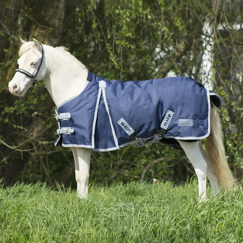 QHP Falabella Standard Neck 0g Pony Turnout Blanket - Navy-1