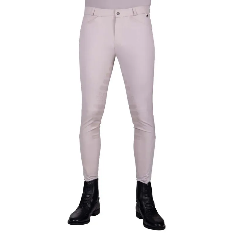 QHP Fillip Knee Grip Men's Competition Breeches - Beige