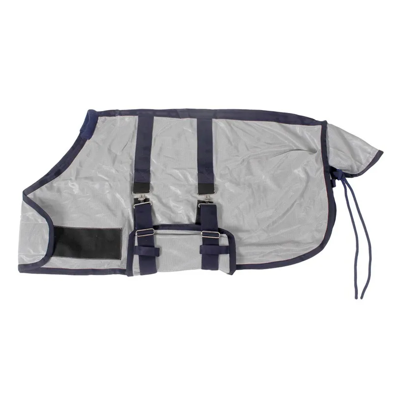 QHP Foal Standard Neck Adjustable Mesh Fly Sheet - Grey-3