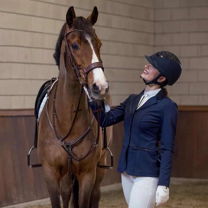 QHP Juliet Ladies Show Coat - Blue-5
